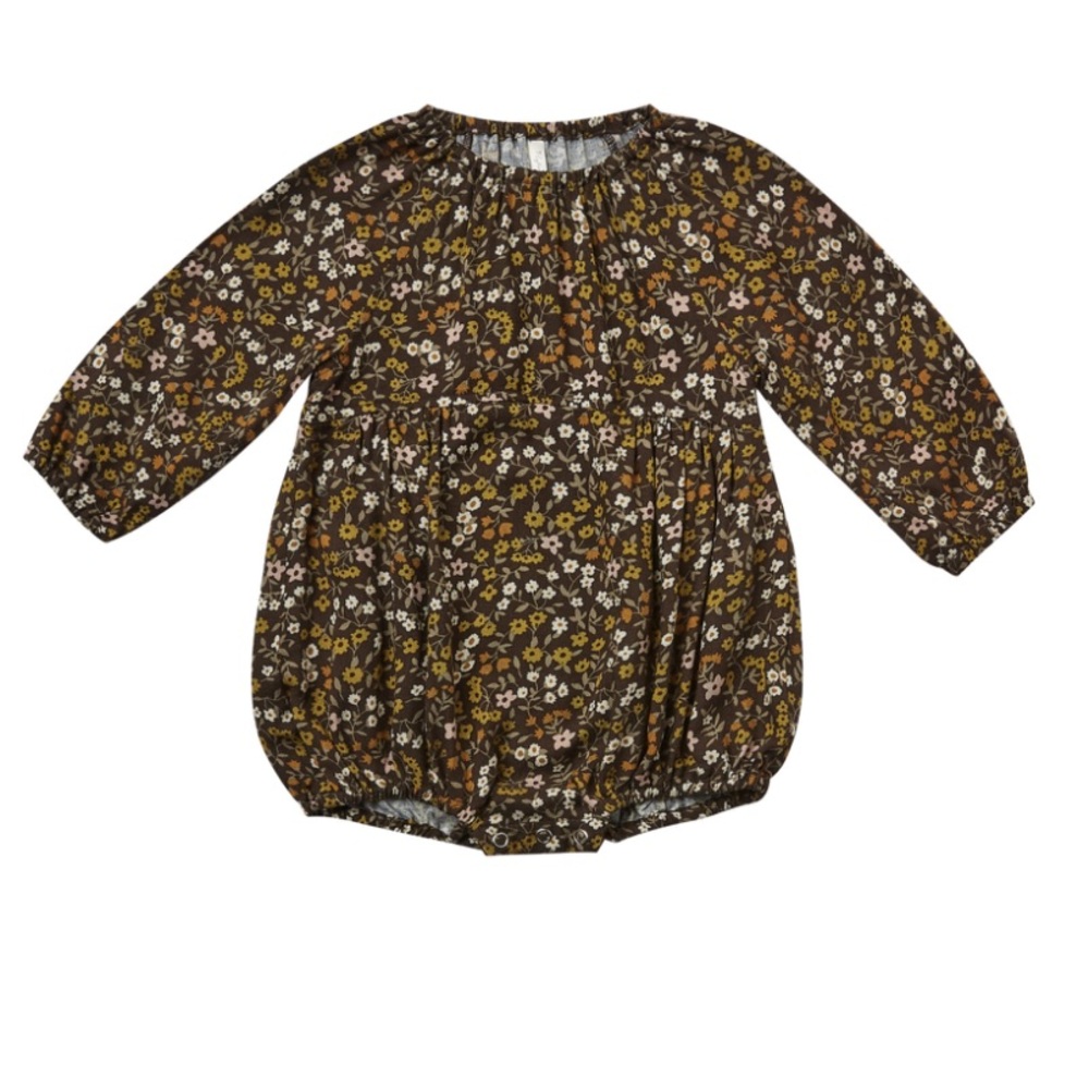 Rylee + Cru Dark Floral Bubble Romper